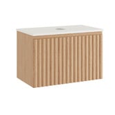 Temple &amp; Webster Rhea 800mm Fluted Wall Hung Single Vanity