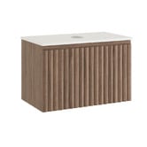 Temple &amp; Webster Rhea 800mm Fluted Wall Hung Single Vanity