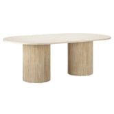 Temple &amp; Webster Tilly Travertine-Look Dining Table
