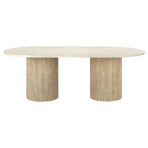 Temple &amp; Webster Tilly Travertine-Look Dining Table