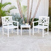 Temple &amp; Webster 2 Seater White Santa Cruz Outdoor Bistro Set