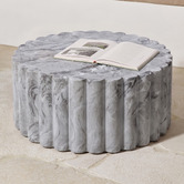 Temple &amp; Webster Flora Marble-Look Outdoor Coffee Table