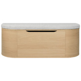 Temple &amp; Webster Zella Boucle Storage Ottoman Bench