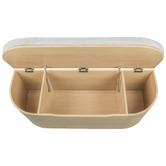 Temple &amp; Webster Zella Boucle Storage Ottoman Bench
