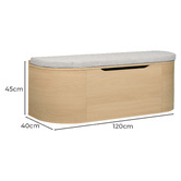Temple &amp; Webster Zella Boucle Storage Ottoman Bench
