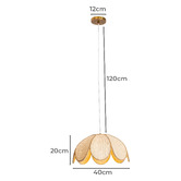 Temple &amp; Webster Vernon Scalloped Raffia Pendant Light