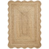 Temple &amp; Webster Natural Nancy Hand-Woven Jute &amp; Coir Scalloped Rug