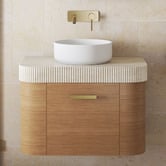 Temple &amp; Webster Siena 750mm Fluted Wall Hung Single Vanity