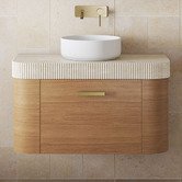 Temple &amp; Webster Siena 900mm Fluted Wall Hung Single Vanity
