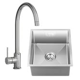 Temple &amp; Webster Carson Classic Gooseneck Kitchen Mixer &amp; Single Sink Package