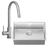 Temple &amp; Webster Carson Classic Gooseneck Pull-Out Kitchen Mixer &amp; Single Sink Package