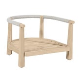 Temple &amp; Webster 6 Seater Crescent Eucalyptus Wood Outdoor Lounge Set