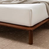 Temple &amp; Webster Walnut Portia Bed Frame &amp; Luxury Pocket Spring Mattress Set
