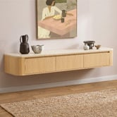 Temple &amp; Webster 180cm Talia Travertine-Look Floating TV Unit