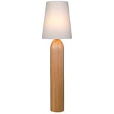 Temple &amp; Webster Briar Rubberwood Floor Lamp