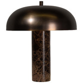 Temple &amp; Webster Ember Chocolate Marble 2-Light Table Lamp