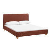 Temple &amp; Webster Bonnie Upholstered Ball Foot Bed