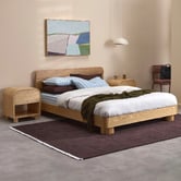 Temple &amp; Webster Peyton Oak Wood Bed