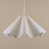 Temple &amp; Webster Sutton Scalloped Linen Pendant Light