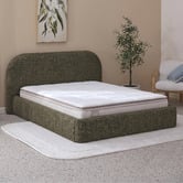 Temple &amp; Webster Emery Upholstered Bed &amp; The Luxe Hybrid Mattress Set