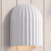 Temple &amp; Webster Sia White Ceramic Outdoor Wall Light