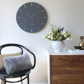 One Six Eight London Charcoal Luca Silent Wall Clock