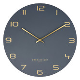 One Six Eight London Charcoal Blake Metal Wall Clock