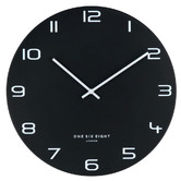 One Six Eight London Black Nero Metal Wall Clock