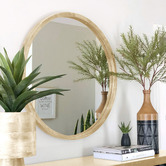 One Six Eight London Tina Round Wooden Mirror