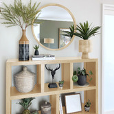 One Six Eight London Tina Round Wooden Mirror