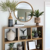 One Six Eight London Tina Round Wooden Mirror