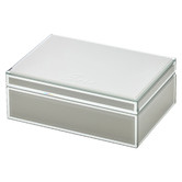 One Six Eight London Cool Grey Sara Large Personalised Glass Jewellery Box