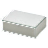 One Six Eight London Cool Grey Sara Medium Personalised Glass Jewellery Box