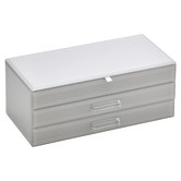 One Six Eight London Cool Grey Gabriella Large Personalised Glass Jewellery Box