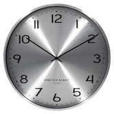 One Six Eight London Chrome Luna Silent Wall Clock