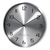 One Six Eight London Chrome Luna Silent Wall Clock