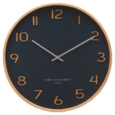 One Six Eight London Petrol Blue Wallace Silent Wall Clock