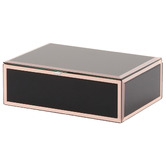 One Six Eight London Black Sara Medium Glass Jewellery Box