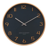 One Six Eight London Petrol Blue Wallace Silent Wall Clock