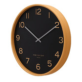 One Six Eight London Black Wallace Silent Wall Clock
