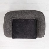 Charlies Pet Product Grey Faux Linen Bolster Dog Sofa Bed