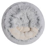 Charlies Pet Product Snookie Hooded Donut Faux Chinchilla Dog Bed