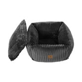 Charlies Pet Product Ascher Plush Corduroy Square Dog Bed