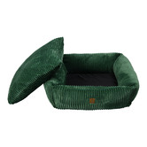 Charlies Pet Product Ascher Plush Corduroy Square Dog Bed
