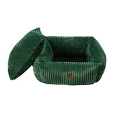 Charlies Pet Product Ascher Plush Corduroy Square Dog Bed