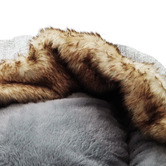 Charlies Pet Product Snookie Hooded Faux Linen Snuggle Dog Bed