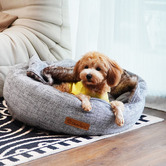 Charlies Pet Product Snookie Hooded Faux Linen Snuggle Dog Bed