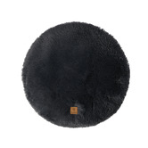 Charlies Pet Product Charcoal Shaggy Faux Fur Round Pet Mat