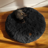 Charlies Pet Product Charcoal Shaggy Faux Fur Round Pet Mat
