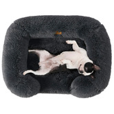 Charlies Pet Product Shaggy Faux Fur &amp; Memory Foam Bolster Dog Sofa Bed